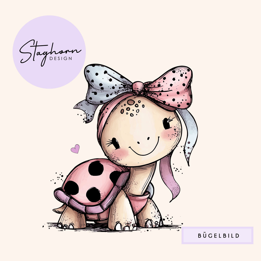 NEU!!! Bügelbild *Schildi* Staghorn exklusiv Eigenproduktion