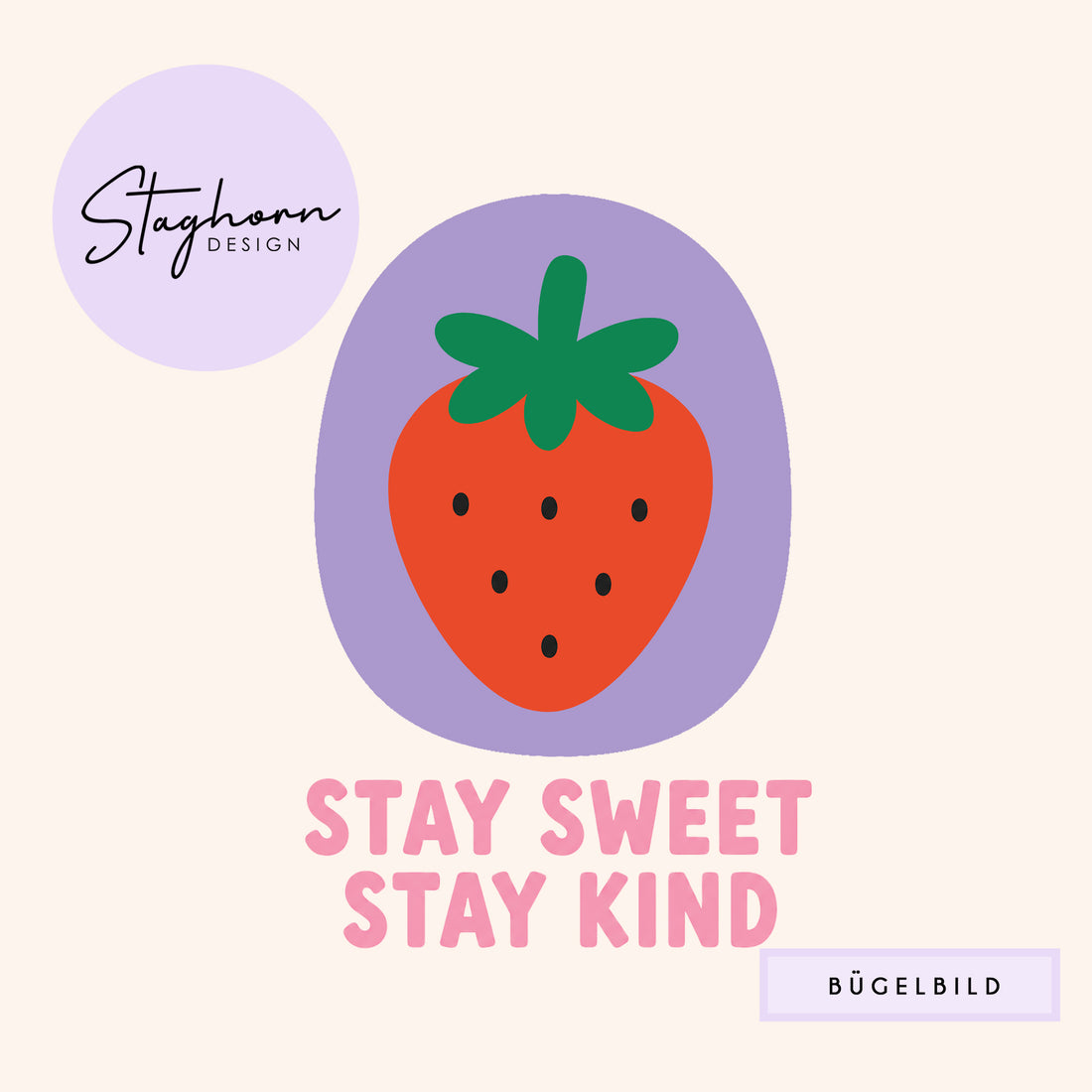 NEU!!! Bügelbild *Stay Sweet Green* Staghorn exklusiv Eigenproduktion