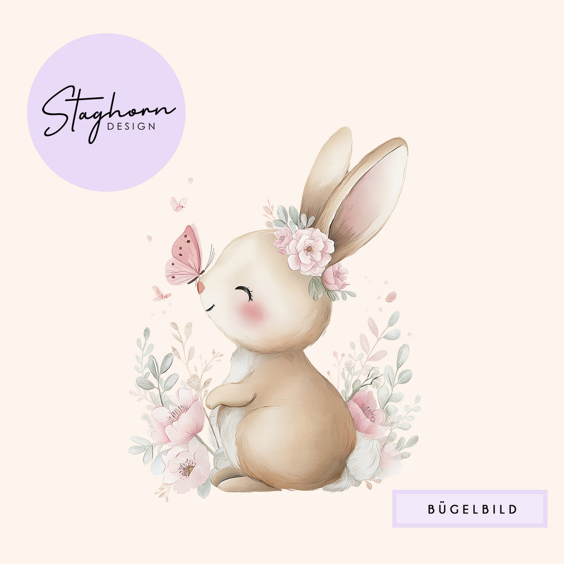 NEU!!! Bügelbild *Cutie Bunny* Staghorn exklusiv Eigenproduktion