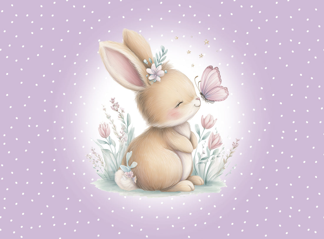 *70cm!!! Bunny Flieder Panel* Bio Jersey Panel *Ostern 2026 Serie* Eigenproduktion