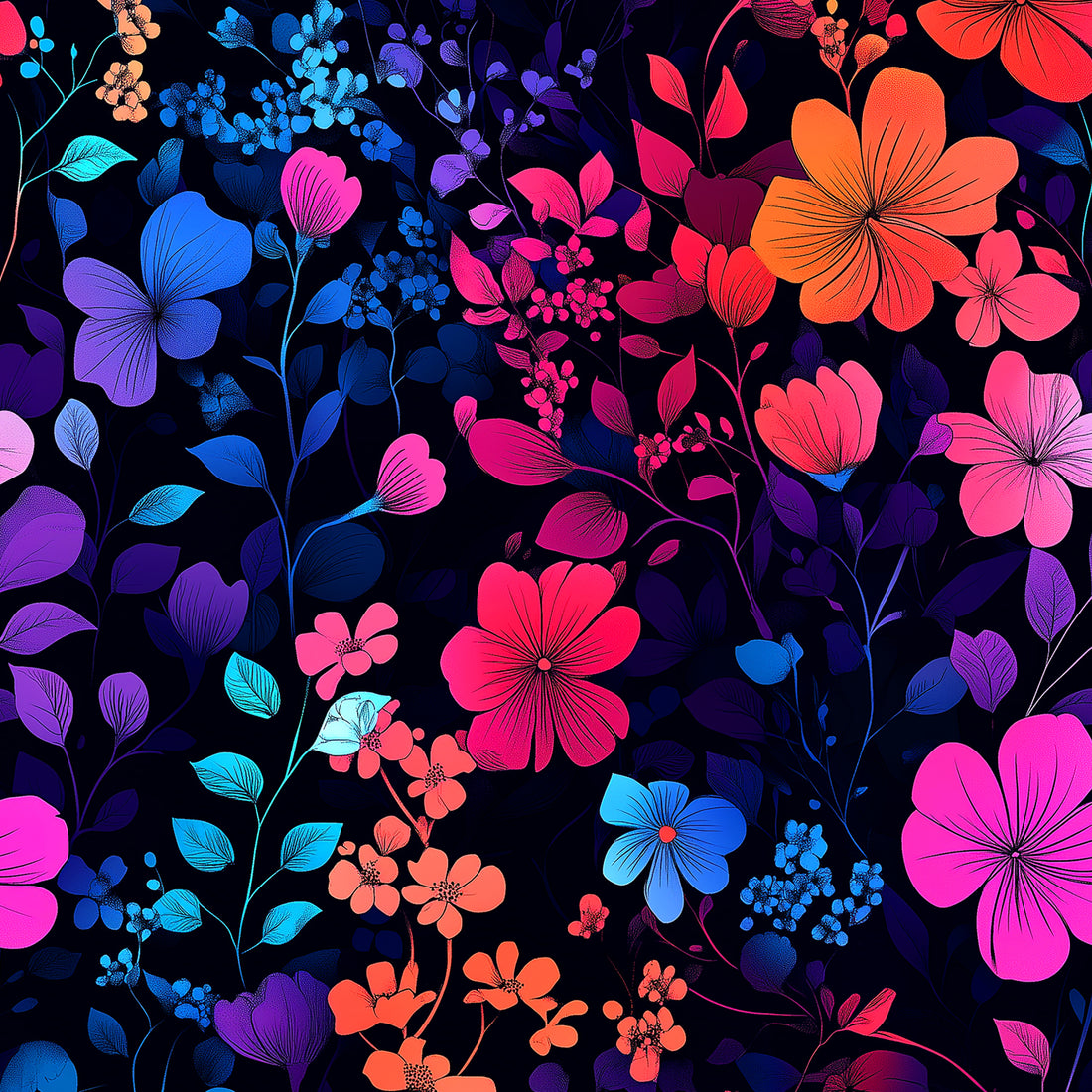 Bunte Wildblumen Bio Jersey *Tropical Summer Serie* - Staghorn Eigenproduktion