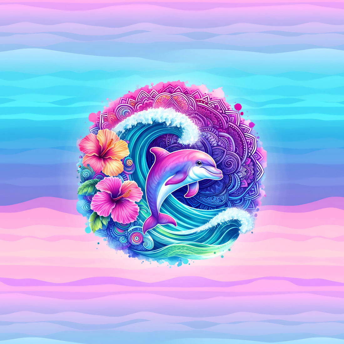 70cm!! Dolphin Pastell Panel Jersey *Summer Splash 2026 Serie* - Staghorn Eigenproduktion