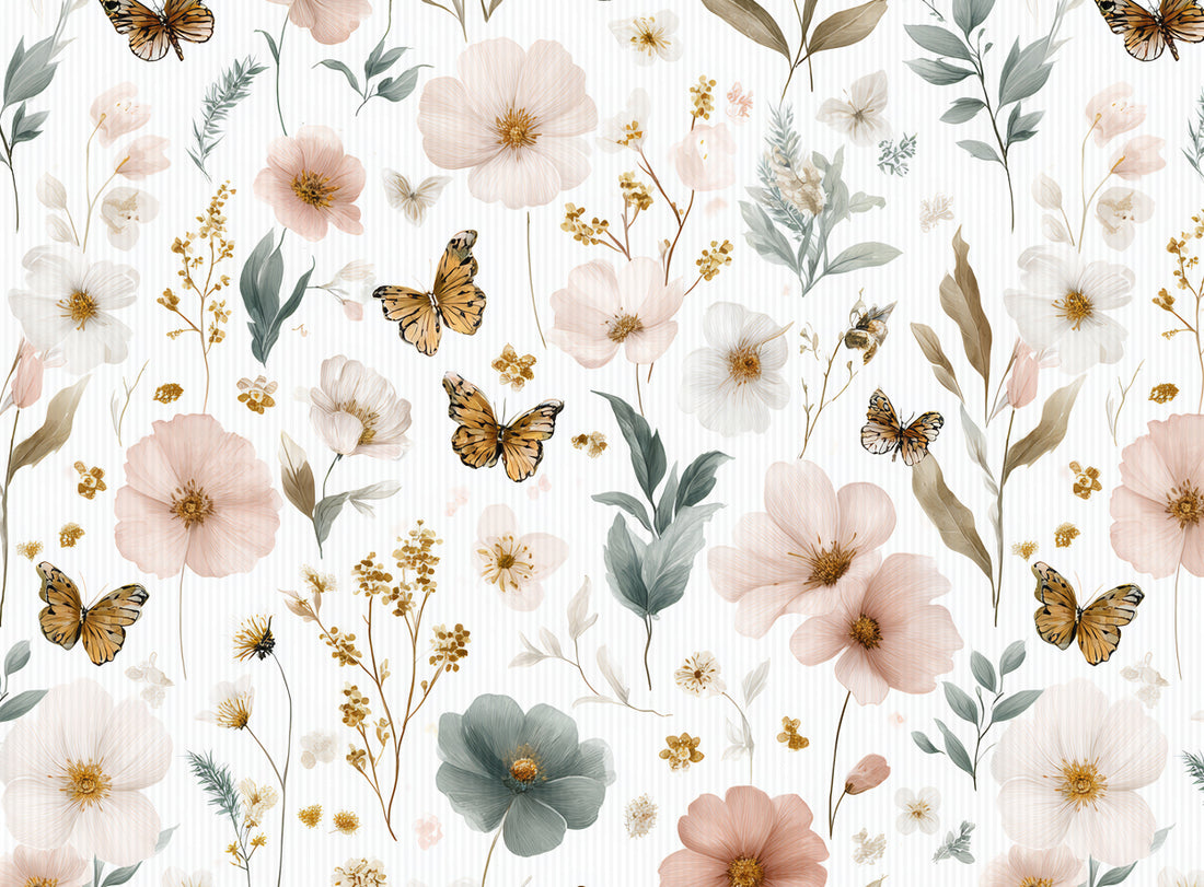 Watercolor Flowers Rib Jersey *Cutie Pies Serie* - Staghorn Eigenproduktion