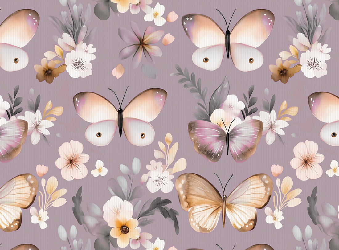 Butterflies Mauve Rib Jersey *Cutie Pies ll Serie* - Staghorn Eigenproduktion