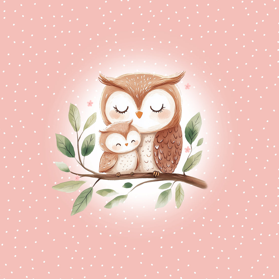70cm!! Cutie Owls Rose Panel Rose Bio Jersey *Spring Fling Serie* Staghorn Eigenproduktion