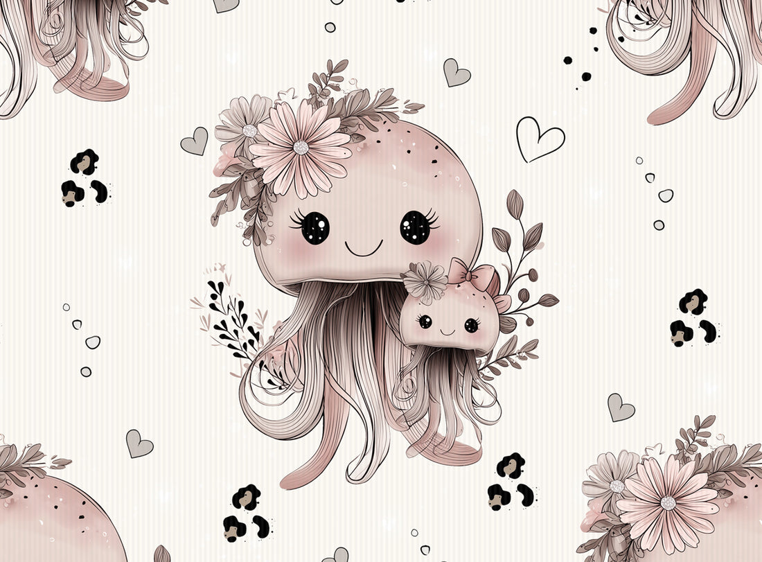 Cutie Quallen Creme Rib Jersey *Cutie Pies ll Serie* - Staghorn Eigenproduktion