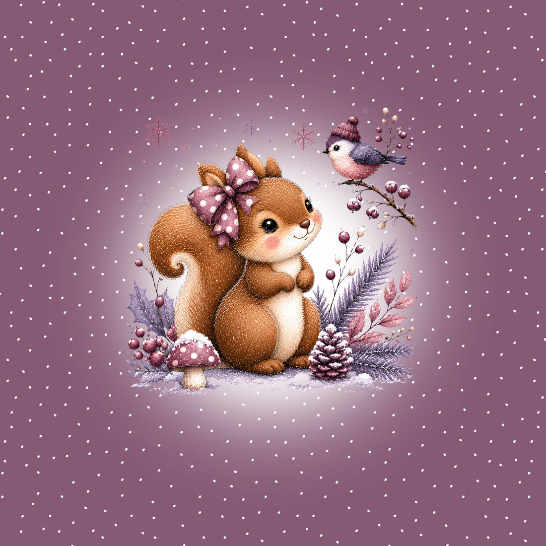 VORBESTELLUNG!! 70cm!! Cutie Eichhörnchen Panel Bio Sweat *Laternen 2026 Serie* - Staghorn Eigenproduktion