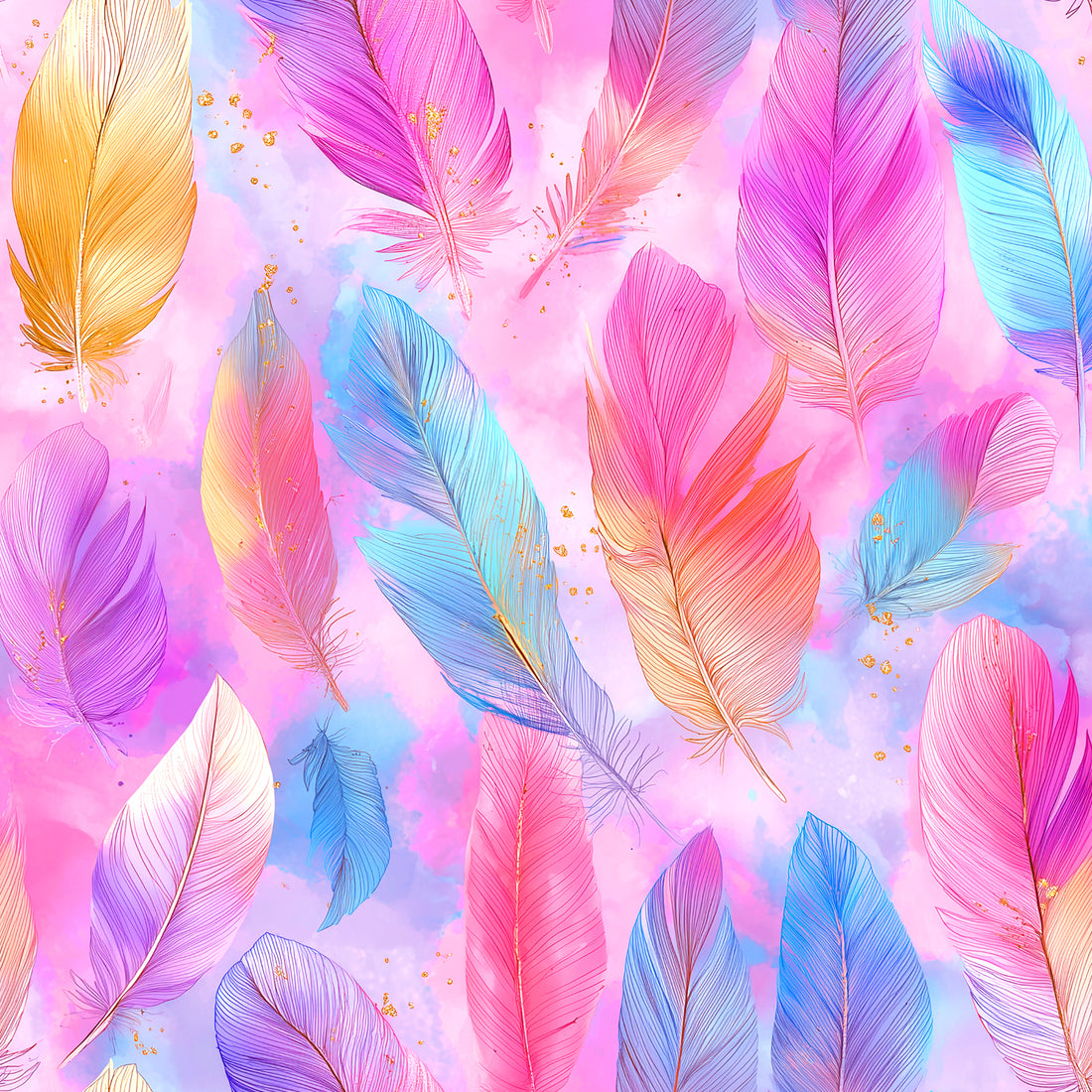 Feathers Jersey *Bunter Herbst Serie* - Staghorn Eigenproduktion