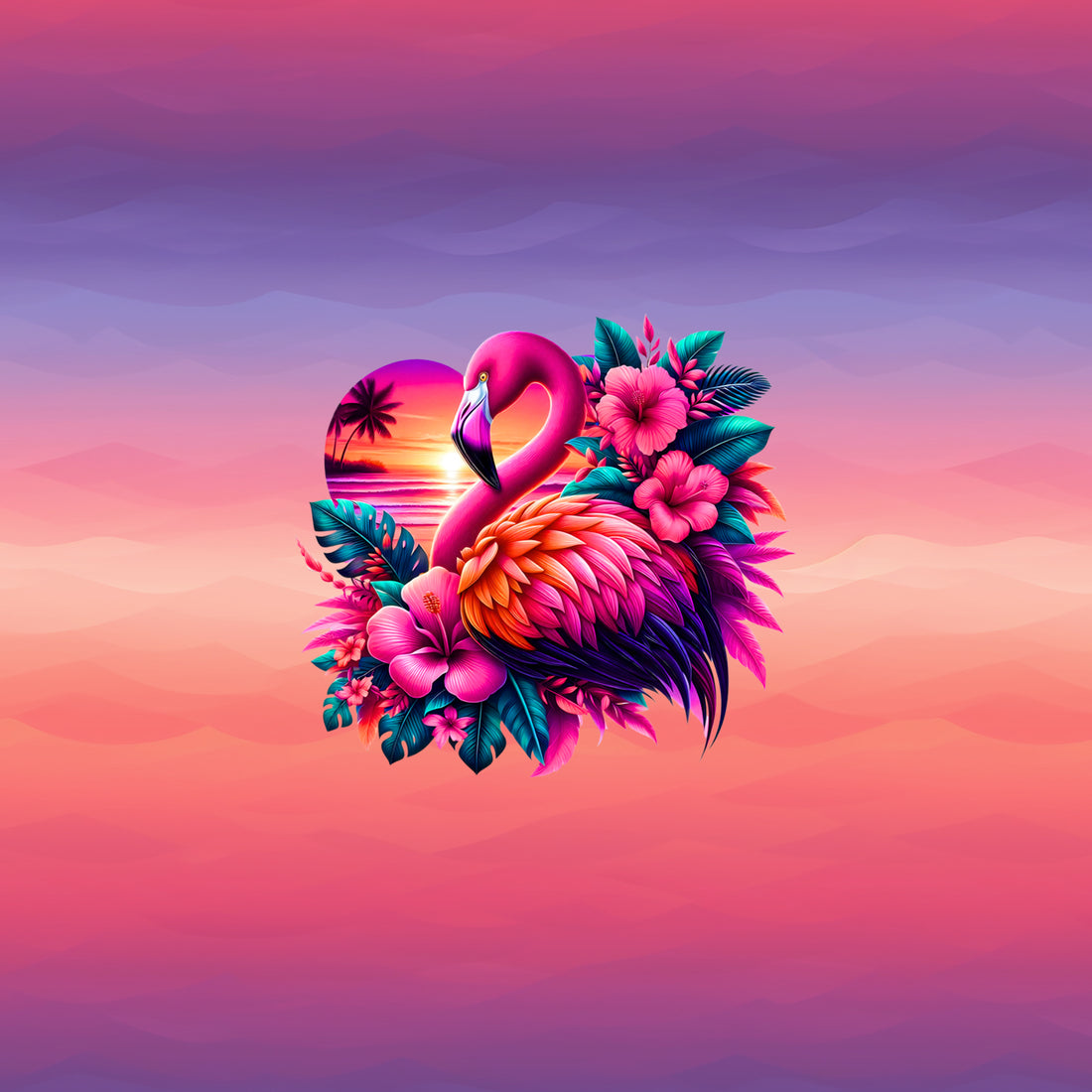 70cm!! Tropical Flamingo Jersey Panel *Tropical Summer Serie* - Staghorn Eigenproduktion