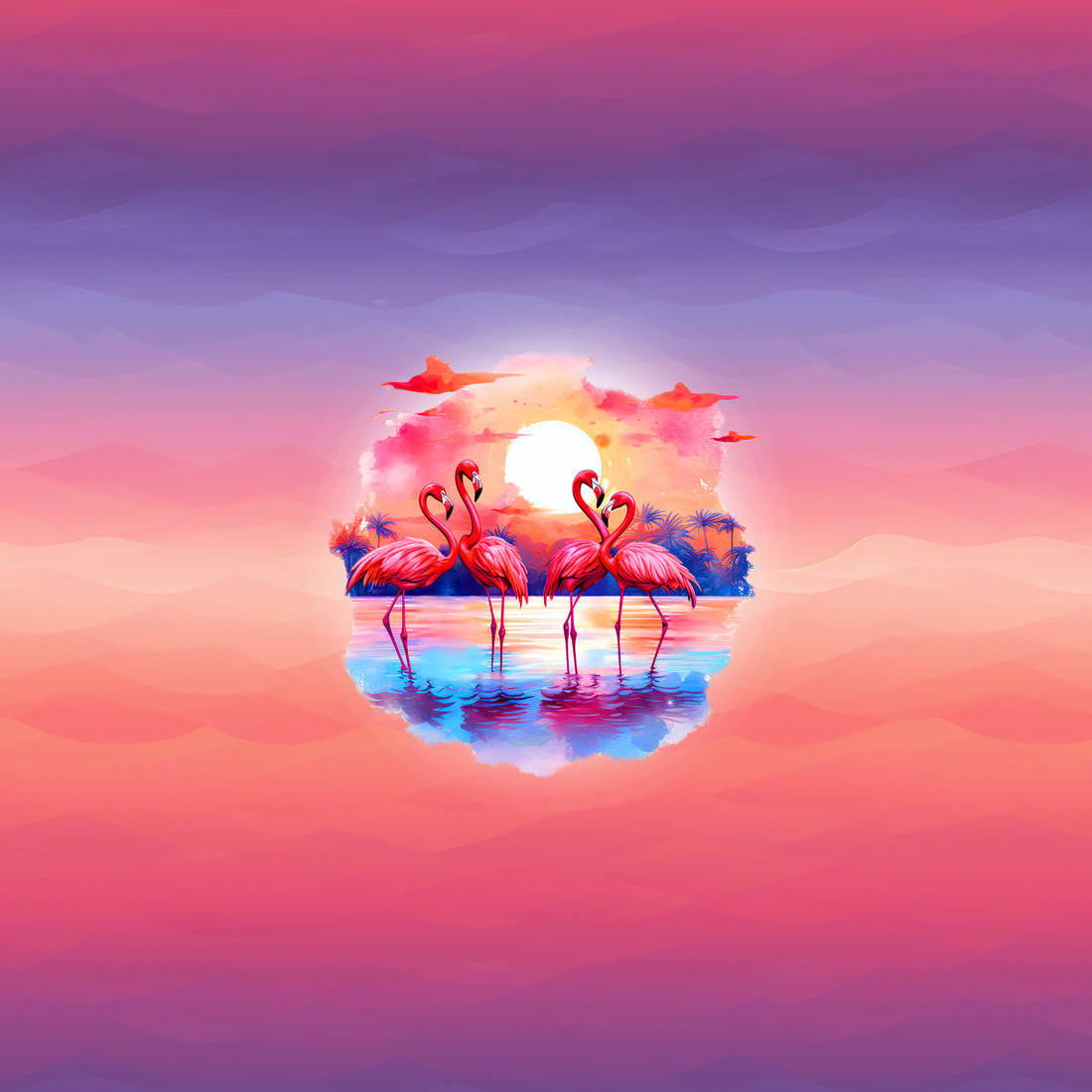 70cm!! Flamingo Paradise Jersey Panel *Tropical Summer Serie* - Staghorn Eigenproduktion