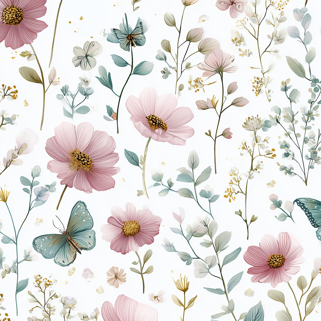 *Butterfly Florals* Bio Jersey *Spring Fling Serie* Staghorn Eigenproduktion