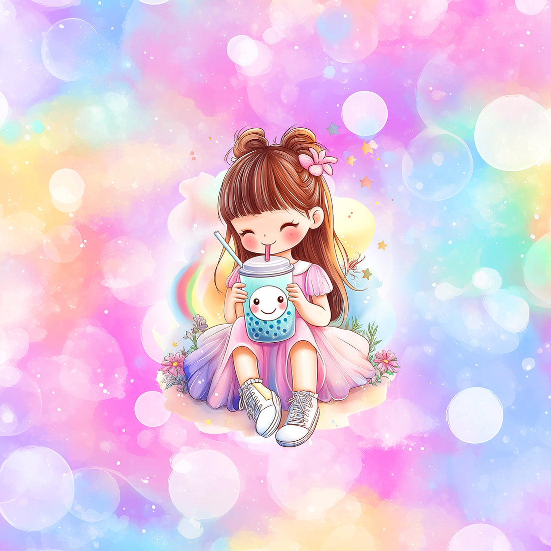 VORBESTELLUNG!! 70cm!! Bubble Tea Girl Jersey Panel *Summer Life Serie* - Staghorn Eigenproduktion