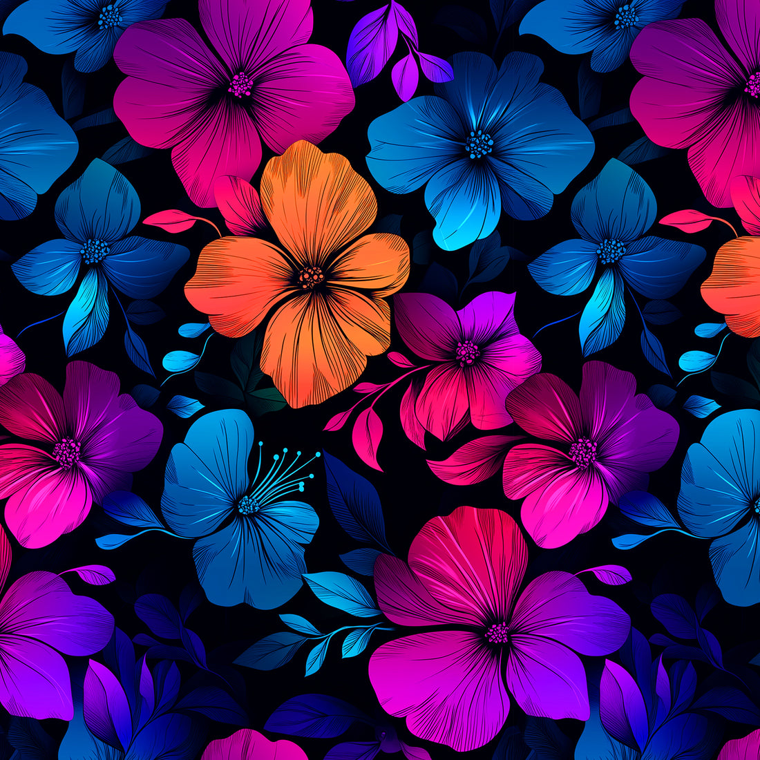 Hawaii Flowers Bio Jersey *Tropical Summer Serie* - Staghorn Eigenproduktion