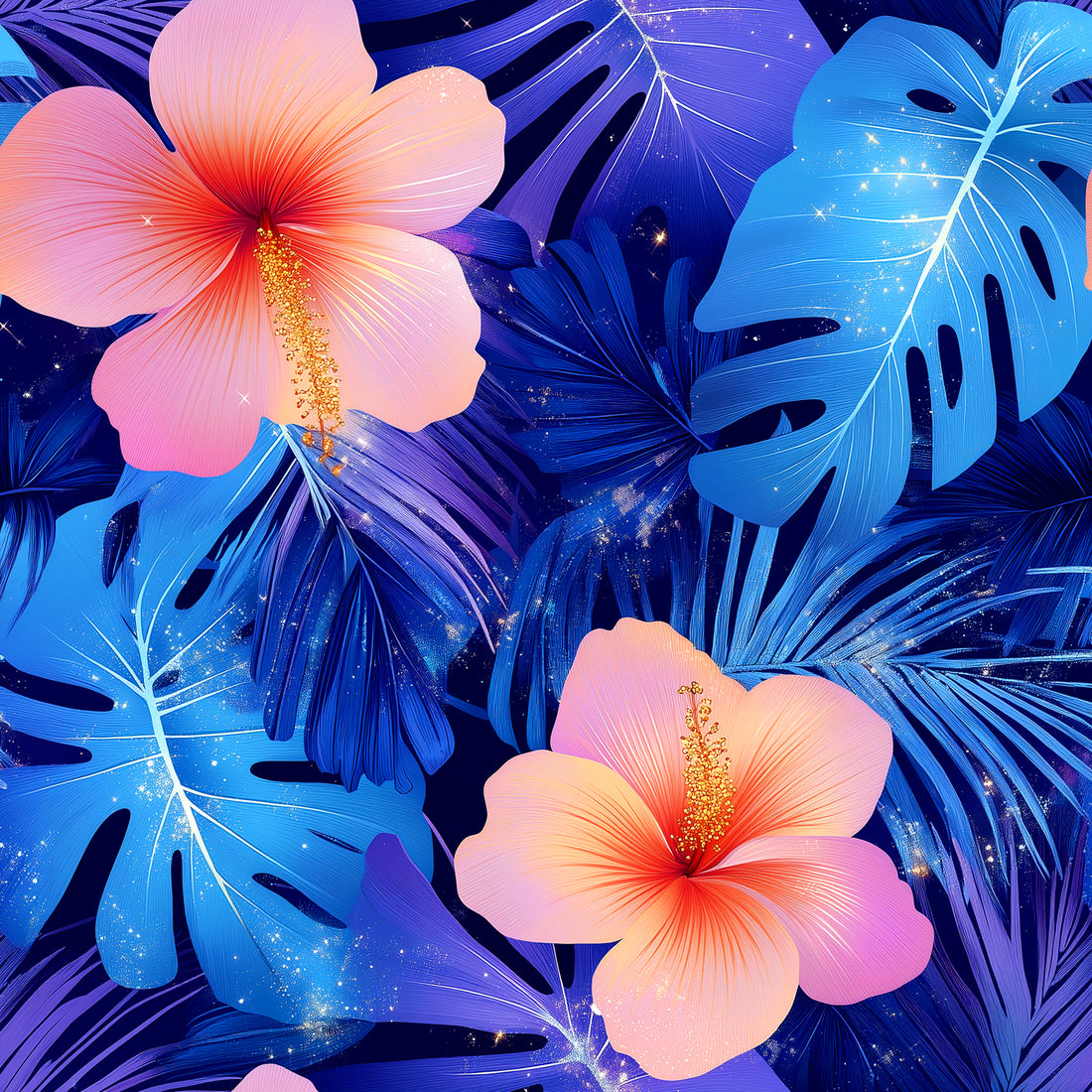 Tropical Hibiscus Bio Jersey *Tropical Summer Serie* - Staghorn Eigenproduktion