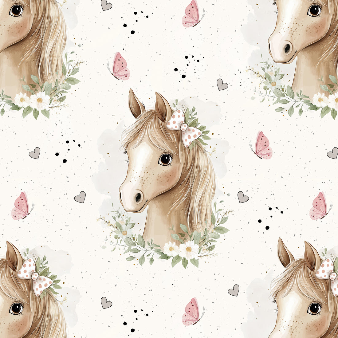 *Horse Allover* Bio Jersey *Spring Fling Serie* Staghorn Eigenproduktion