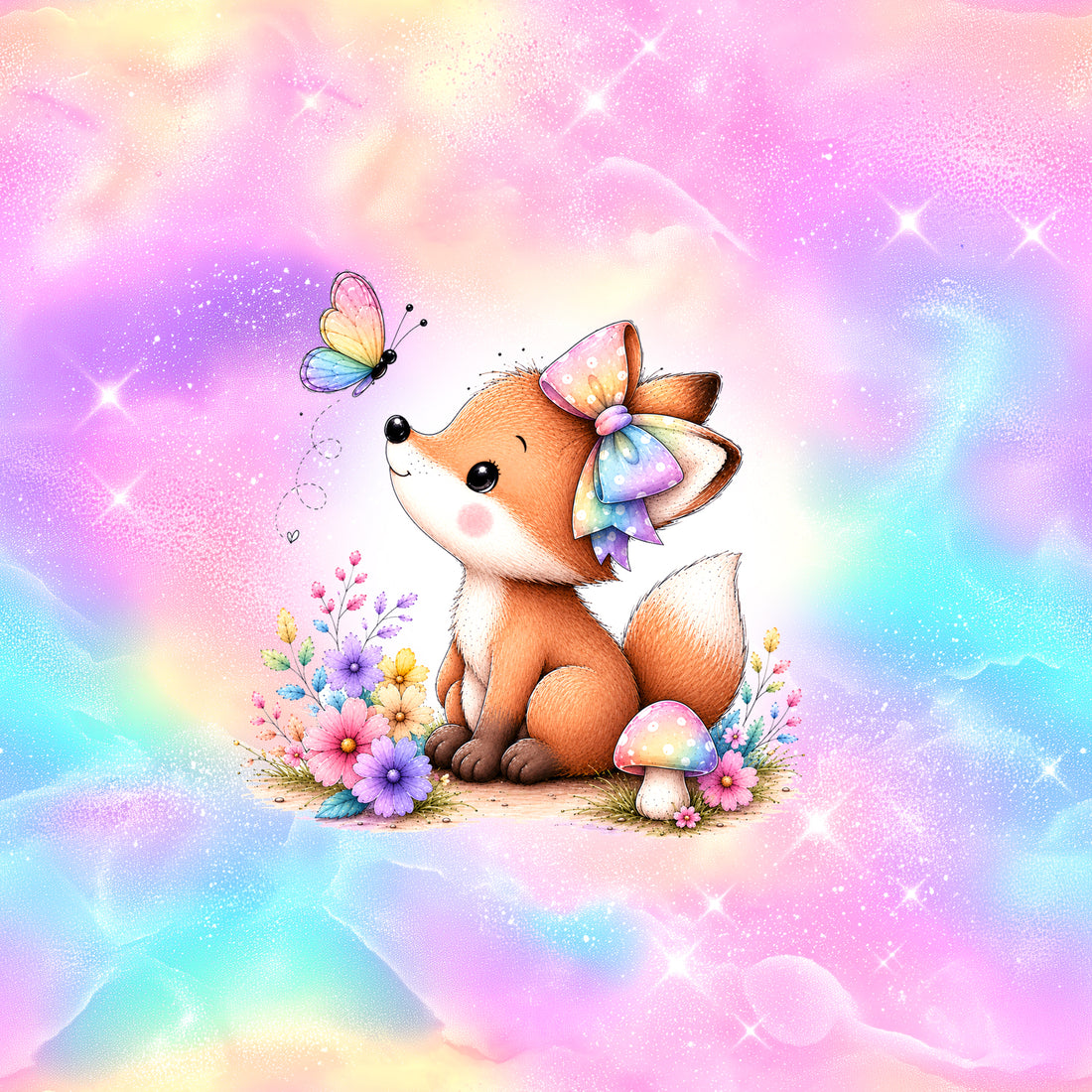 70cm!! Cutie Fox Panel Jersey *Bunter Herbst Serie* - Staghorn Eigenproduktion