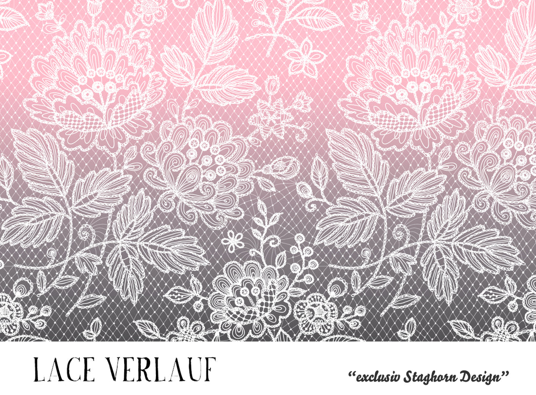 VORBESTELLUNG!! Rose Grey Lace Bio Jersey Farbverlauf "Staghorn Lace Serie exklusiv” Eigenproduktion