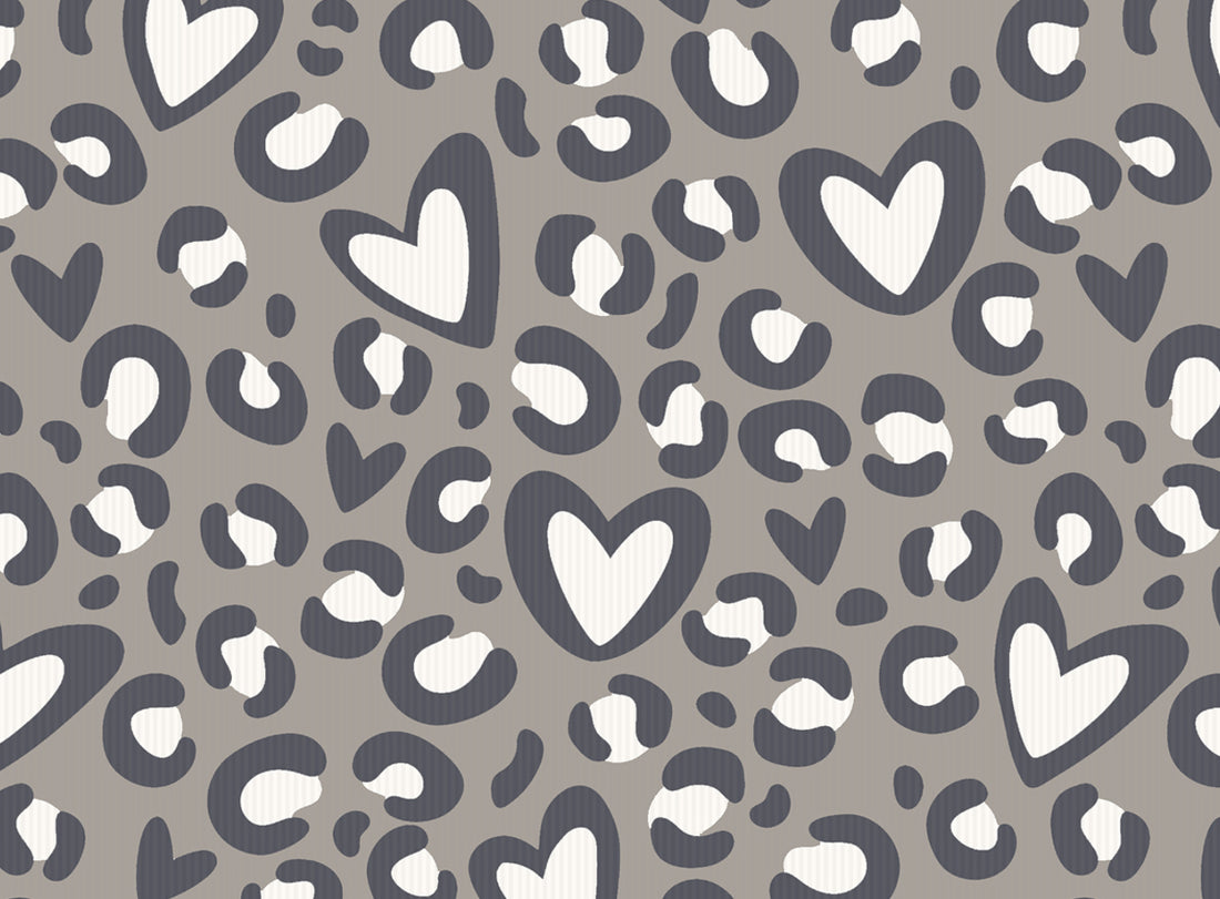 Leo Hearts Taupe Rib Jersey *Cutie Pies Serie* - Staghorn Eigenproduktion