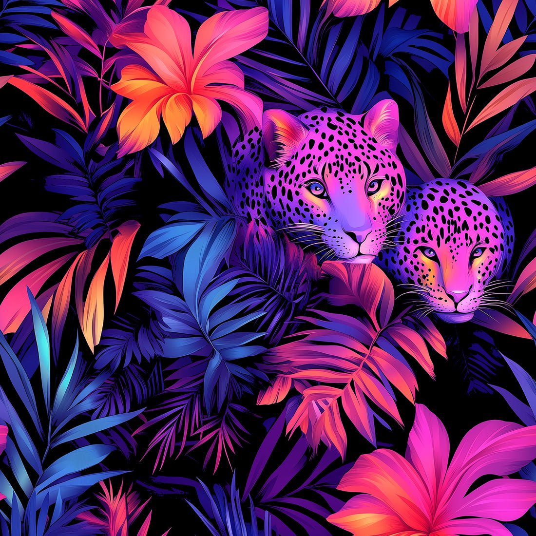 Leopards Allover Bio Jersey *Tropical Summer Serie* - Staghorn Eigenproduktion