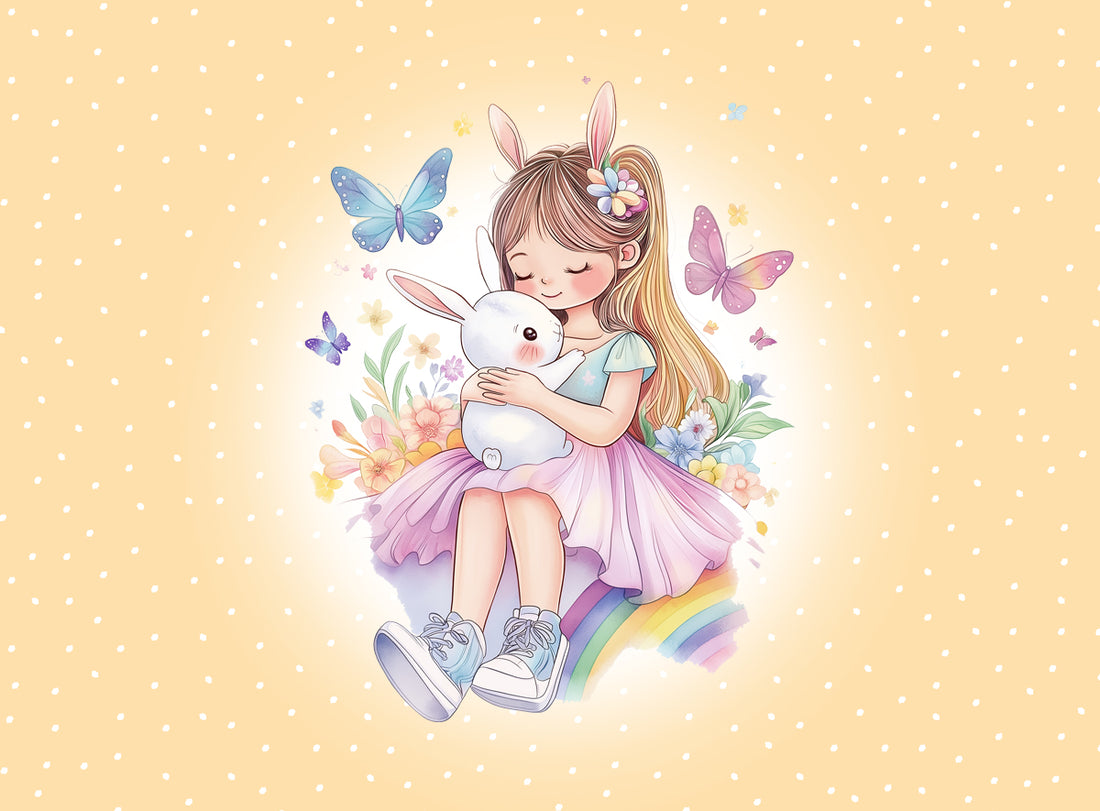 *70cm!!! Rainbow Girl Panel* Bio Jersey Panel *Ostern 2026 Serie* Eigenproduktion