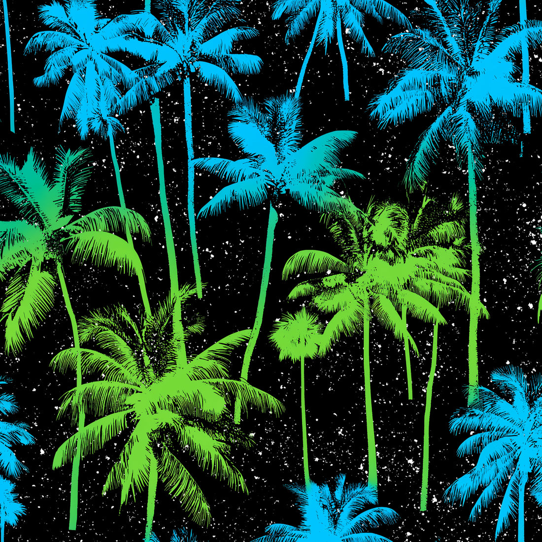 VORBESTELLUNG!! Palm Trees Verlauf Bio Jersey *Dragon Green Serie* - Staghorn Eigenproduktion