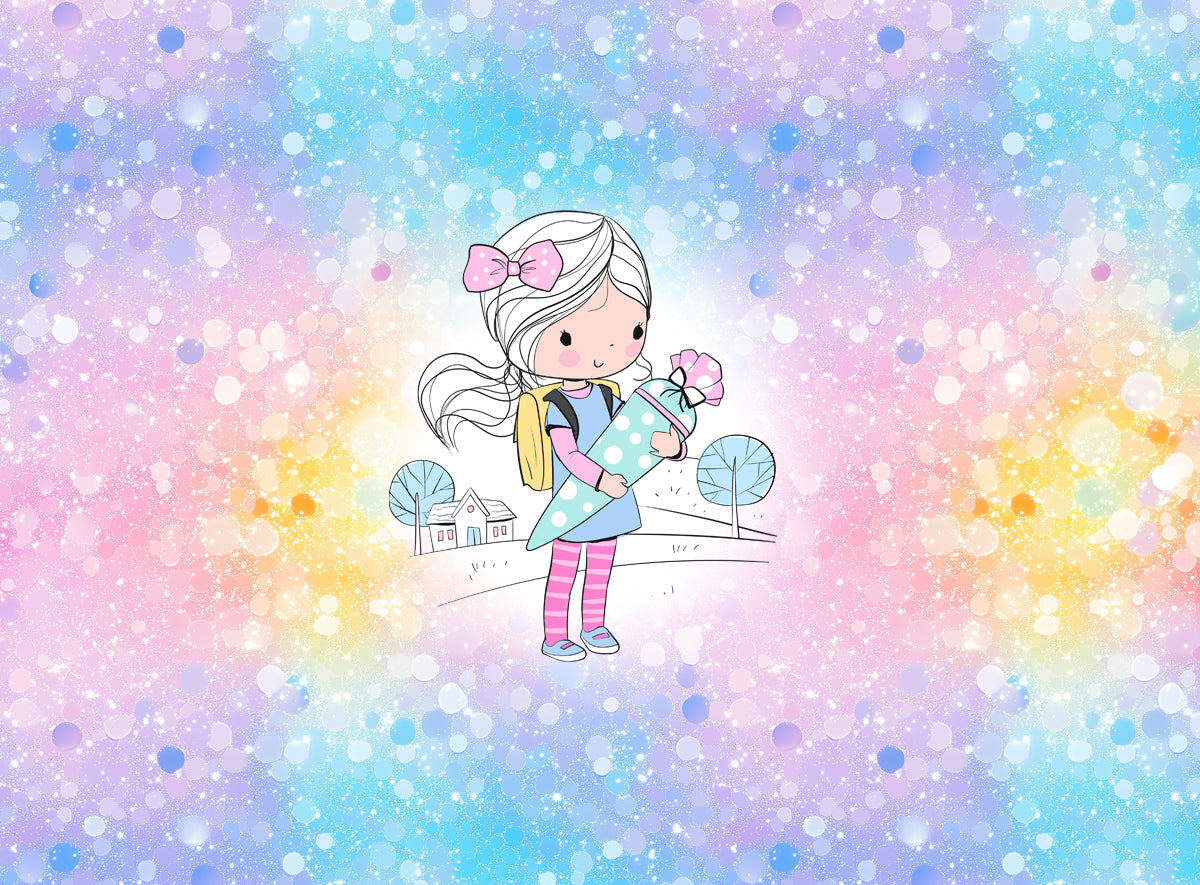 70cm!! *Schultüten Girl Bunt Panel* Bio Jersey Panel *Einschulung 2026 Serie* Eigenp