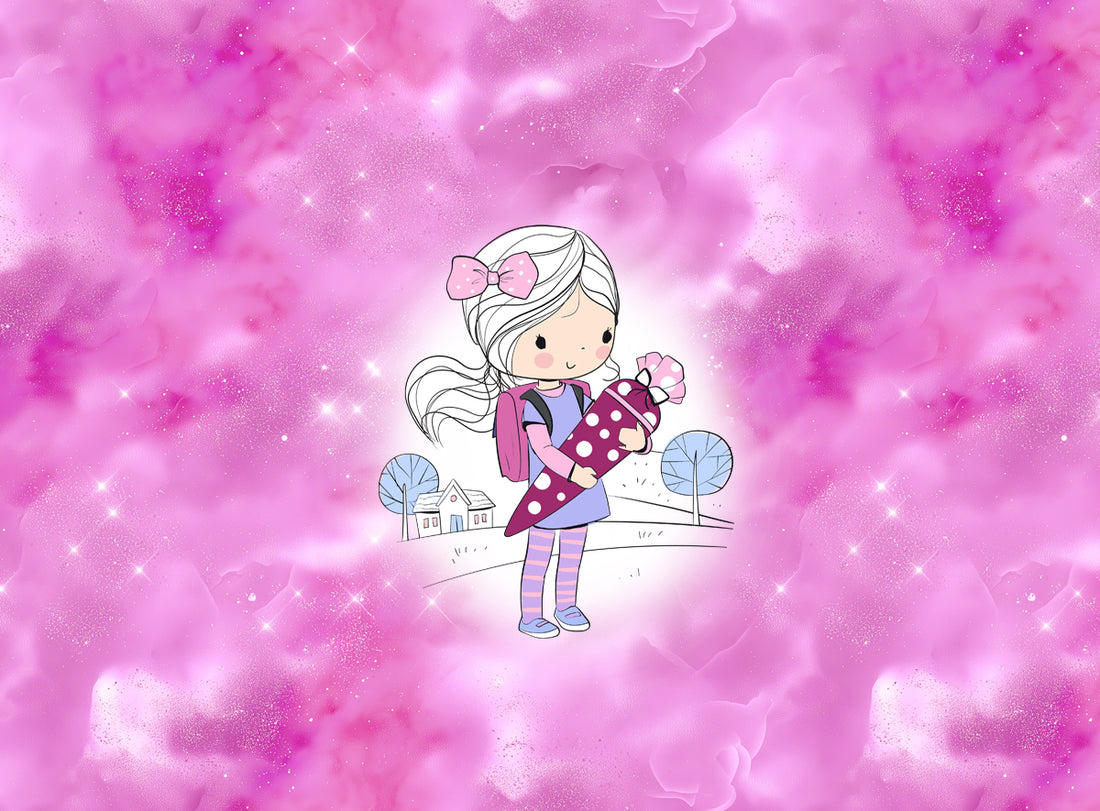 70cm!! *Schultüten Girl Berry Panel* Bio Jersey Panel *Einschulung 2026 Serie* Eigen