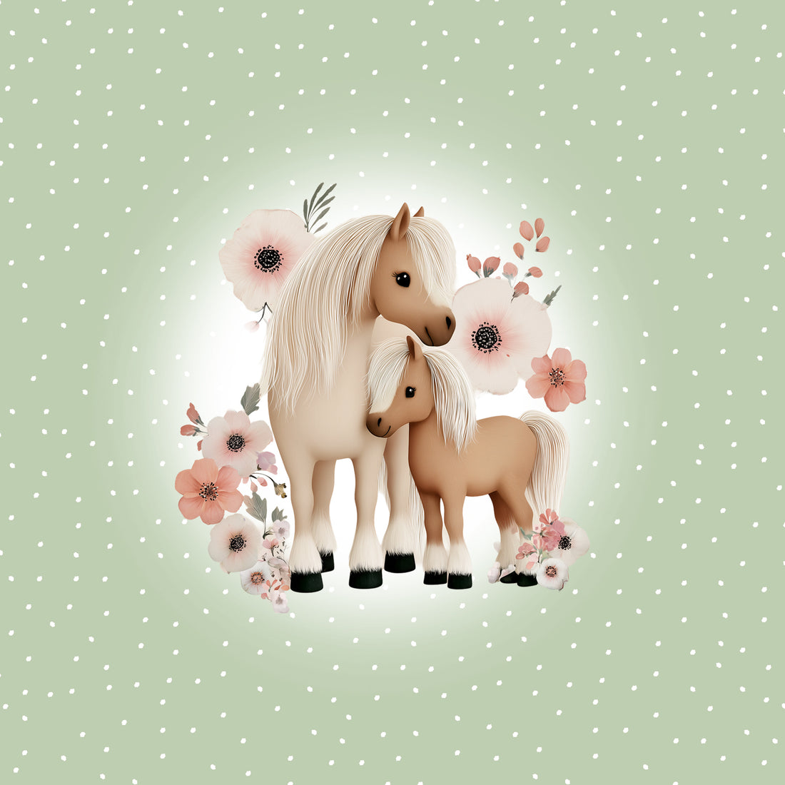 70cm!! Pony Family Zartes Grün Panel Rose Bio Jersey *Spring Fling Serie* Staghorn Eigenproduktion