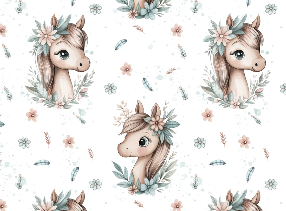 VORBESTELLUNG!!! *Pony Allover White* Bio Jersey *Boho Cuties Serie* "Staghorn exklusiv” Eigenproduktio