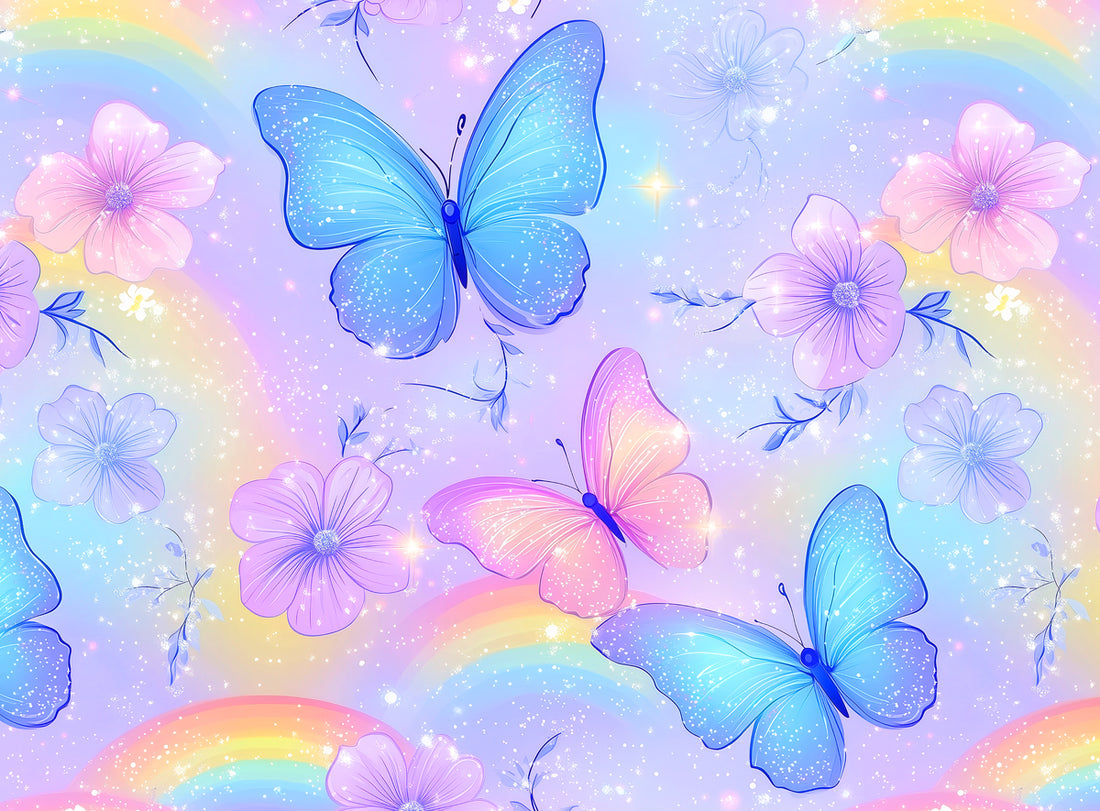 *Butterflies &amp; Rainbows Bunt* Bio Jersey *Einschulung 2026 Serie* Eigenproduktion