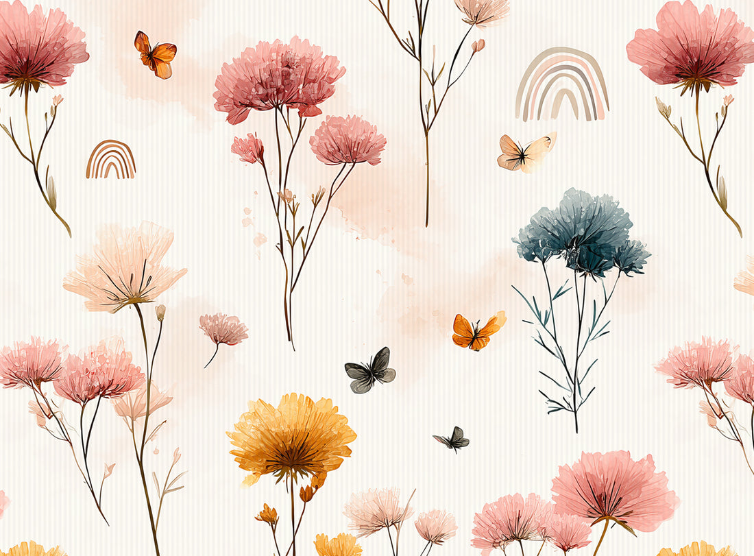 Rainbow Florals Rib Jersey *Cutie Pies Serie* - Staghorn Eigenproduktion