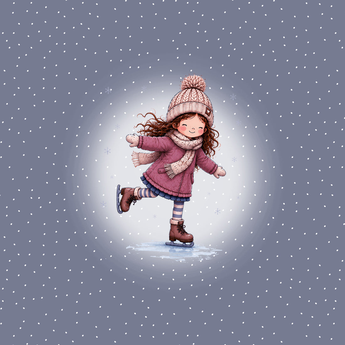 VORBESTELLUNG!! 70cm!! Schlittschuh Girl Panel Bio Sweat *Winter 2026 Serie* - Staghorn Eigenproduktion