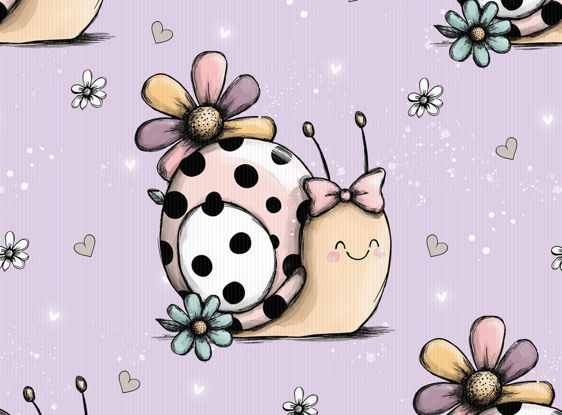 Cutie Schnecke Flieder Rib Jersey *Cutie Pies Serie* - Staghorn Eigenproduktion