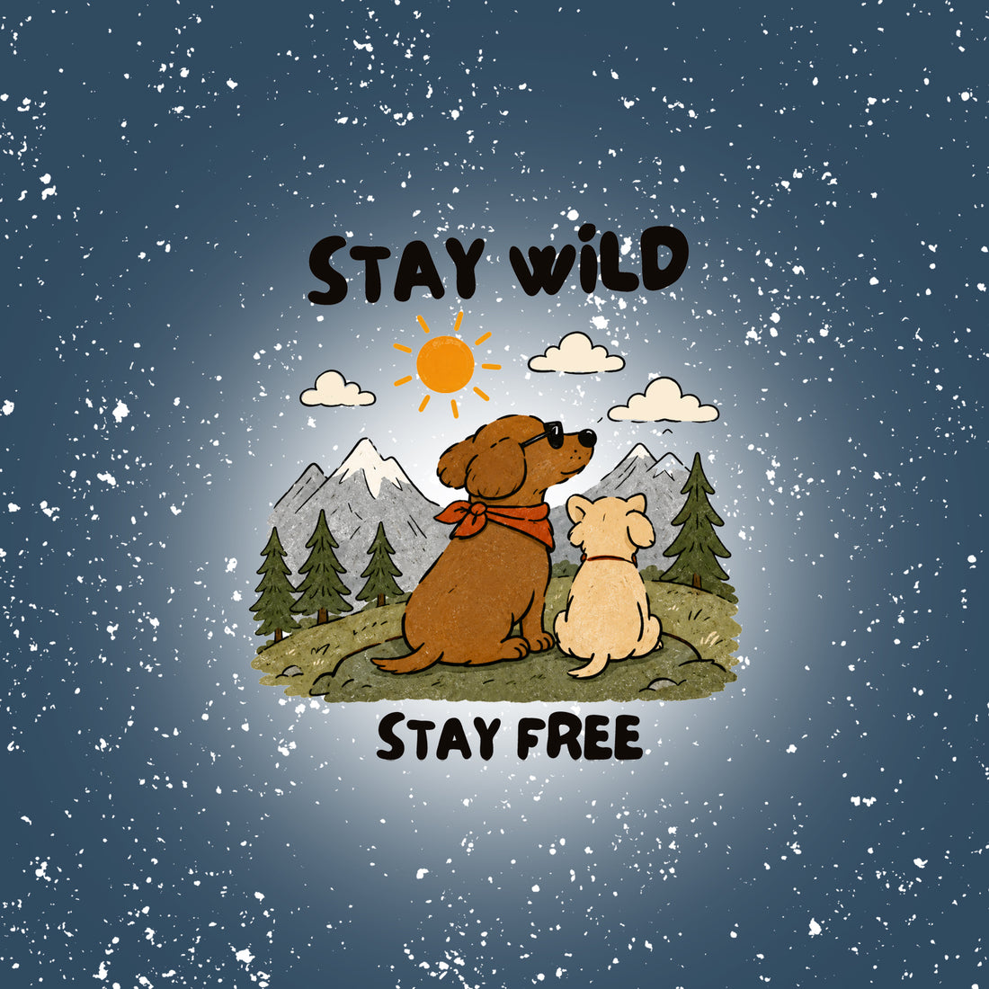 VORBESTELLUNG!! 70cm!! Stay Wild Blue Panel Sweat *Herbst 2026 Serie* - Staghorn Eigenproduktion
