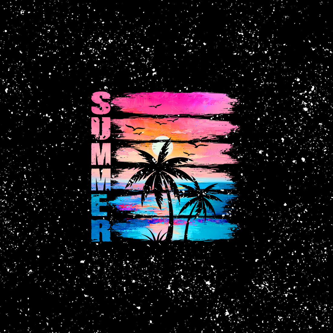 70cm!! Summer Black Jersey Panel *Tropical Summer Serie* - Staghorn Eigenproduktion