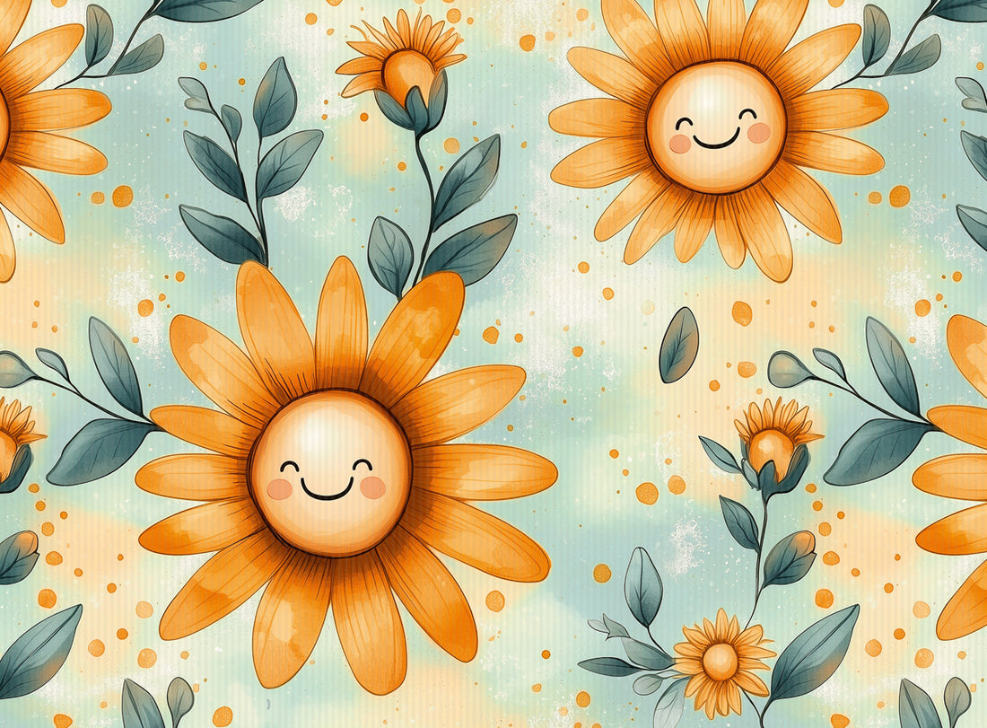Happy Sunflowers Rib Jersey *Cutie Pies ll Serie* - Staghorn Eigenproduktion