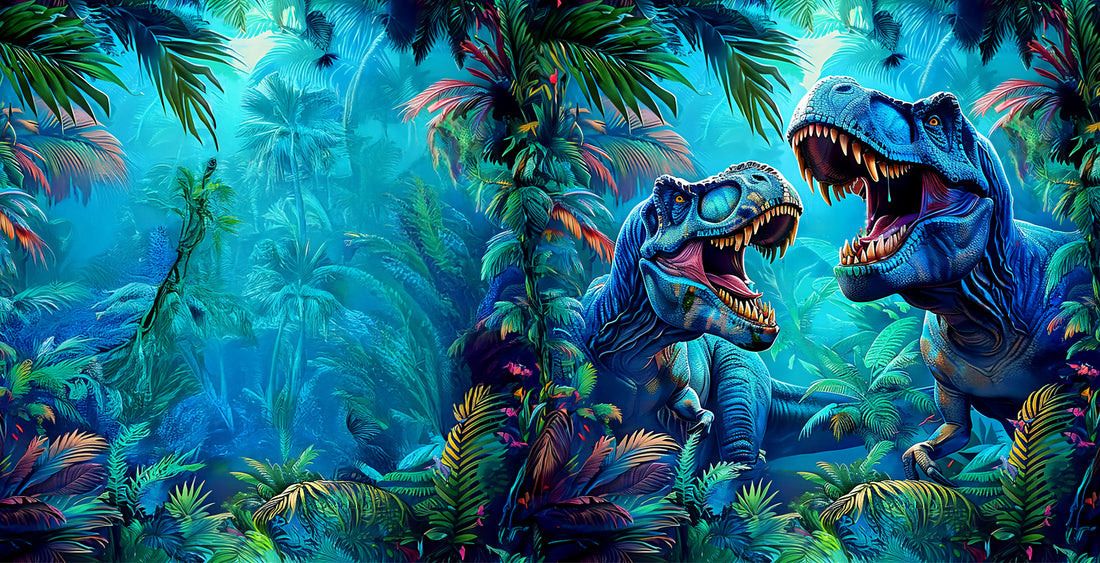 VORBESTELLUNG!! 70x 150cm!! Tropical T-Rex World Panel Bio Jersey *Dragon Green Serie* - Staghorn Eigenproduktion