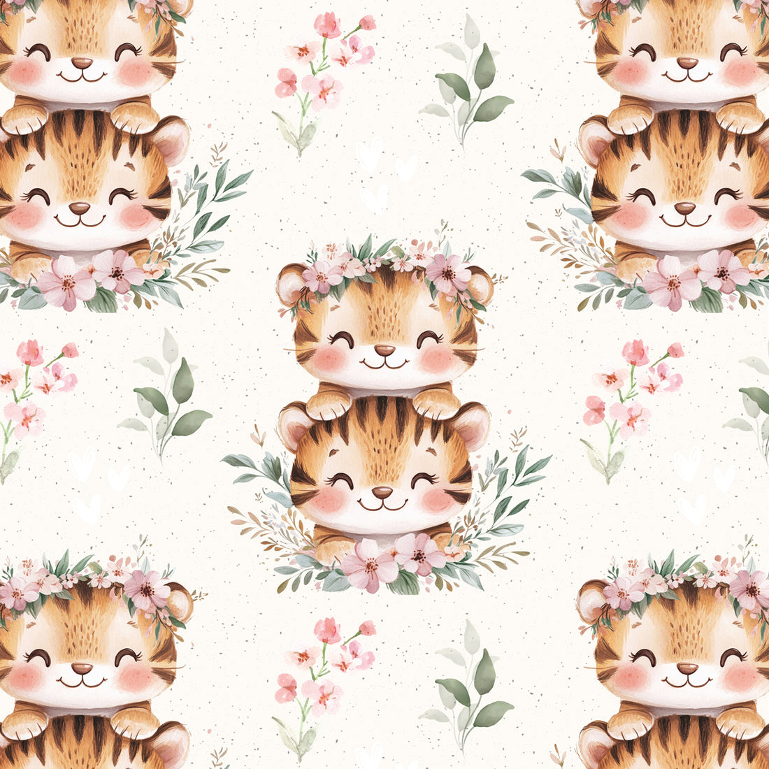 *Cutie Tigers Allover* Bio Jersey *Spring Fling Serie* Staghorn Eigenproduktion