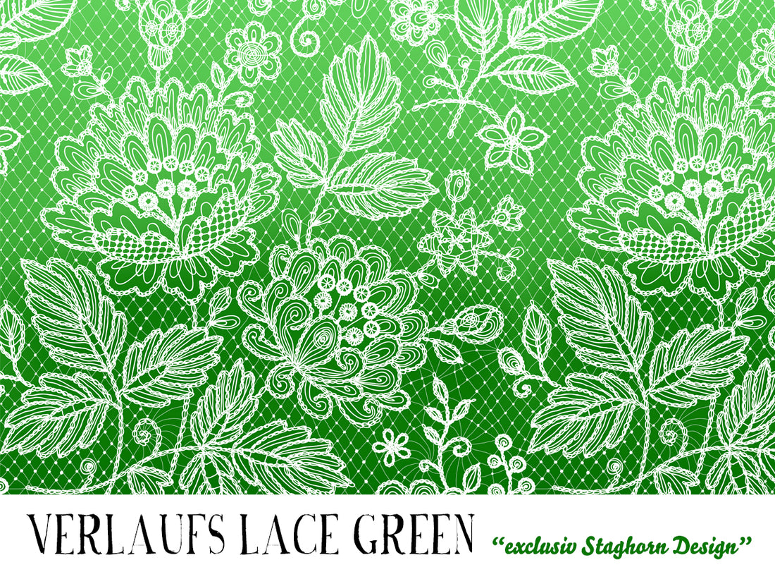 VORBESTELLUNG!! Green Lace Bio Jersey Farbverlauf "Staghorn Lace Serie exklusiv” Eigenproduktion