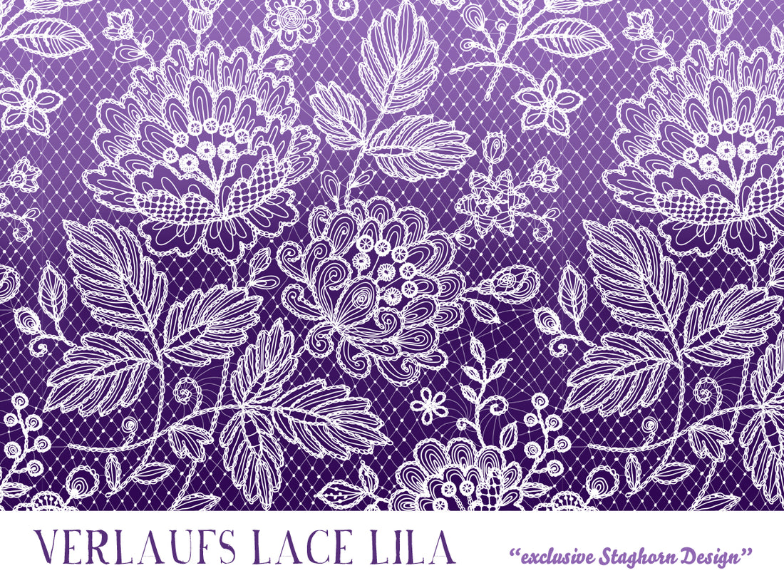VORBESTELLUNG!! Purple Lace Bio Jersey Farbverlauf "Staghorn Lace Serie exklusiv” Eigenproduktion