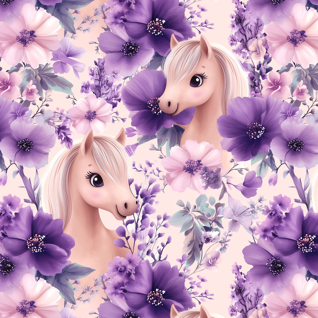 VORBESTELLUNG!! Purple Horse Allover Bio Jersey *Horse Love 2026 Serie* - Staghorn Eigenproduktion