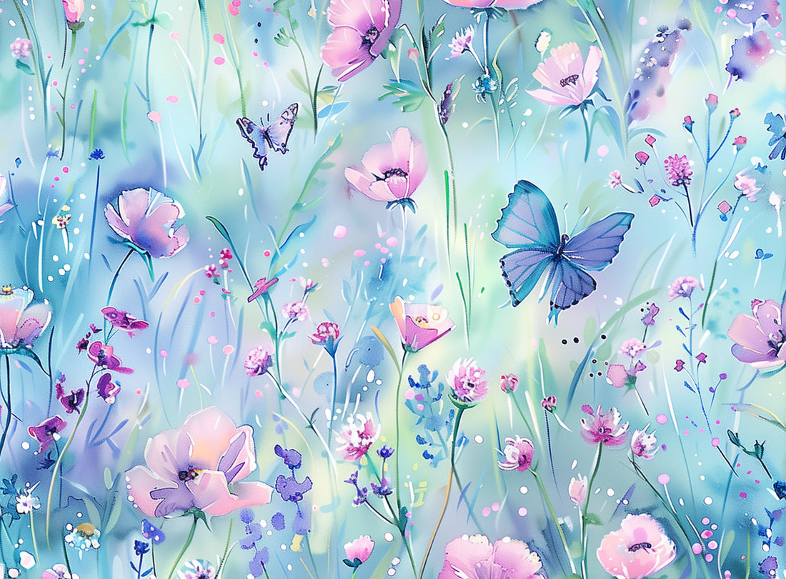 *Wildflowers Bleu* Bio Jersey *Ostern 2026 Serie* Eigenproduktion