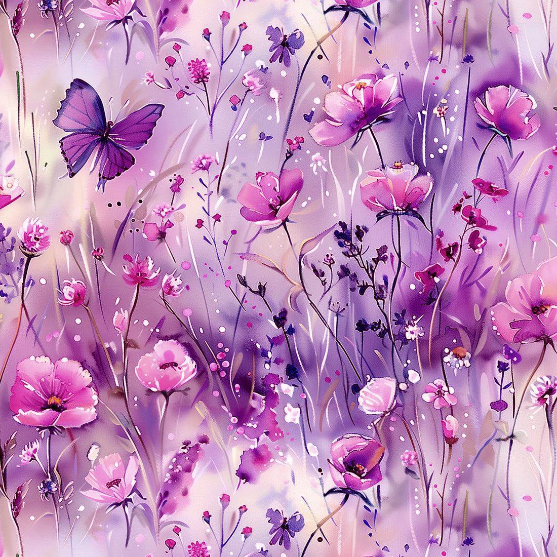 Watercolor Wildflowers Allover Jersey *Cutie Herbst 2026 Serie* - Staghorn Eigenproduktion