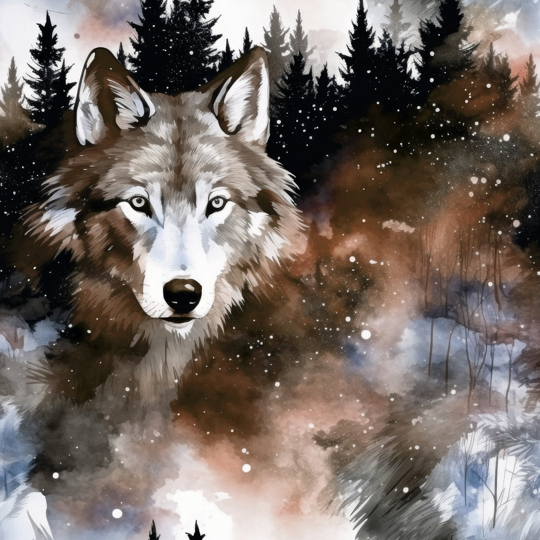 VORBESTELLUNG!! Wolfs Gesicht Allover Bio Sweat *Herbst 2026 Serie* - Staghorn Eigenproduktion